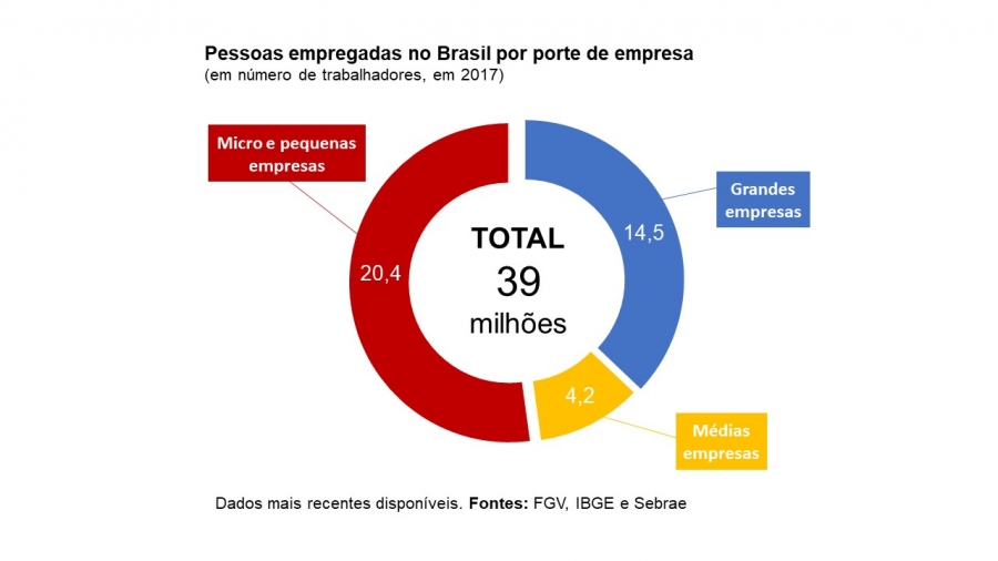 Pessoas empregadas no Brasil por porte de empresa