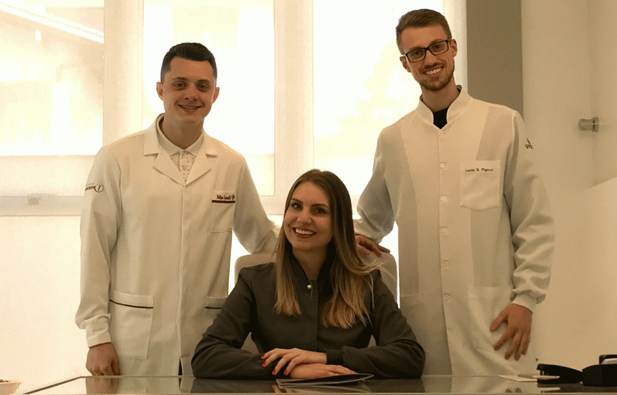 Rafaela Roth, Felipe Spinelli e Lucas Bozzetti Pigozzi inauguraram a Hrus Odontologia (Foto: Arquivo Pessoal)