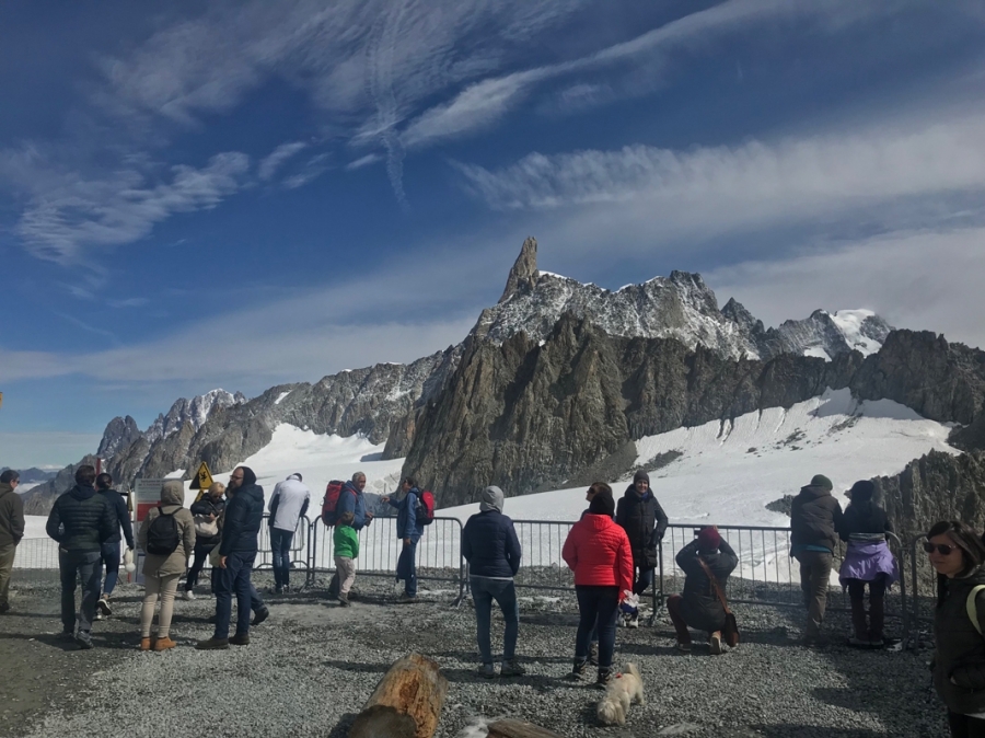 Travessia do glaciar entre a Itlia e a Frana