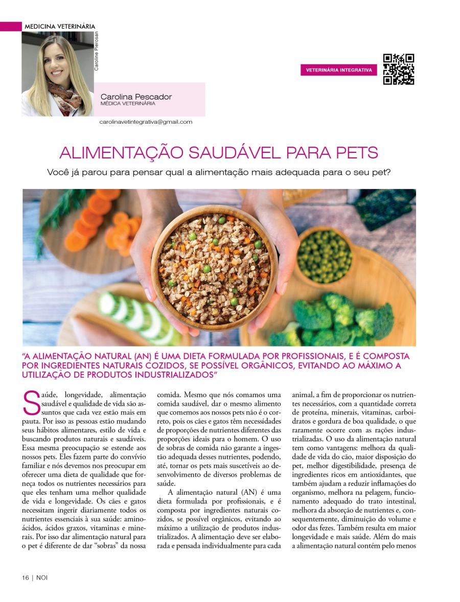 Essa edio da NOI tambm aborda o tema da alimentao saudvel para PETs